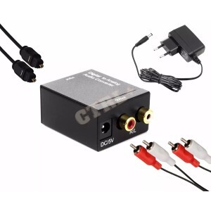 CONVERSOR OPTICO / COAXIAL / RCA (COM FONTE 5V)