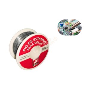 ESTANHO FIO PARA SOLDA EM ROLO 0.8 MM (80G)