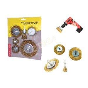 JOGO ESCOVA DE AÇO CIRCULAR C/ 6 PCS