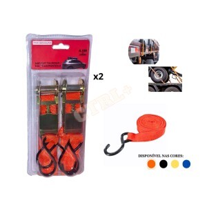 CINTA PARA PRENDER CARGA C/ CATRACA 2 UNIDADES 25MM X 4,5M