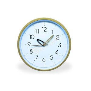 RELÓGIO DE PAREDE REDONDO SILENCIOSO COM MOLDURA AMADEIRADA