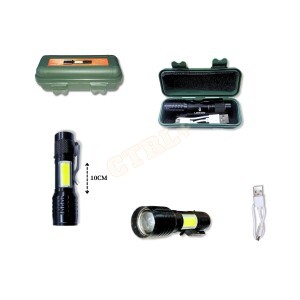 MINI LANTERNA TÁTICA RECARREGÁVEL DE BOLSO (LED 2 EM 1)