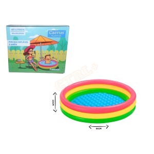 PISCINA INFLÁVEL INFANTIL 3 ANÉIS 40 L - 61 CM (ELITE)