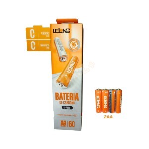 PILHA AA (2A) CARBONO R6/UM3 C/ 60 UN. (LELONG)