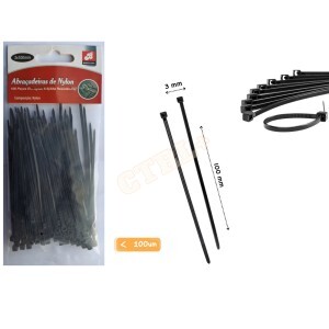 ABRAÇADEIRA DE NYLON 3MM X 100MM C/ 100 UN